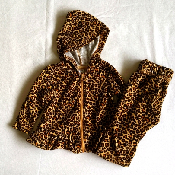 george leopard print velour tracksuit 6 months baby girl - Picture 1 of 7